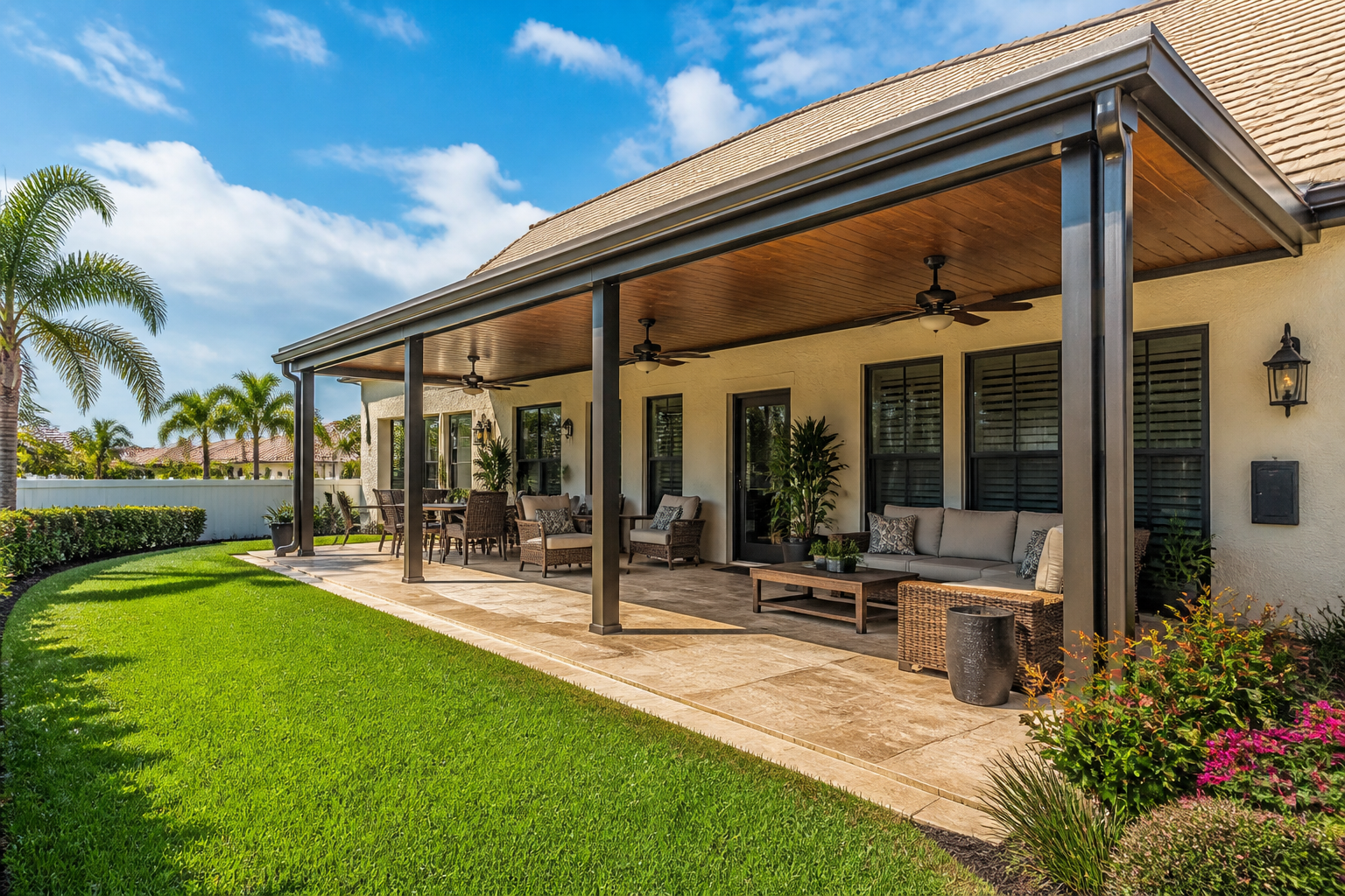 Concept rendering of a wide insulated patio cover