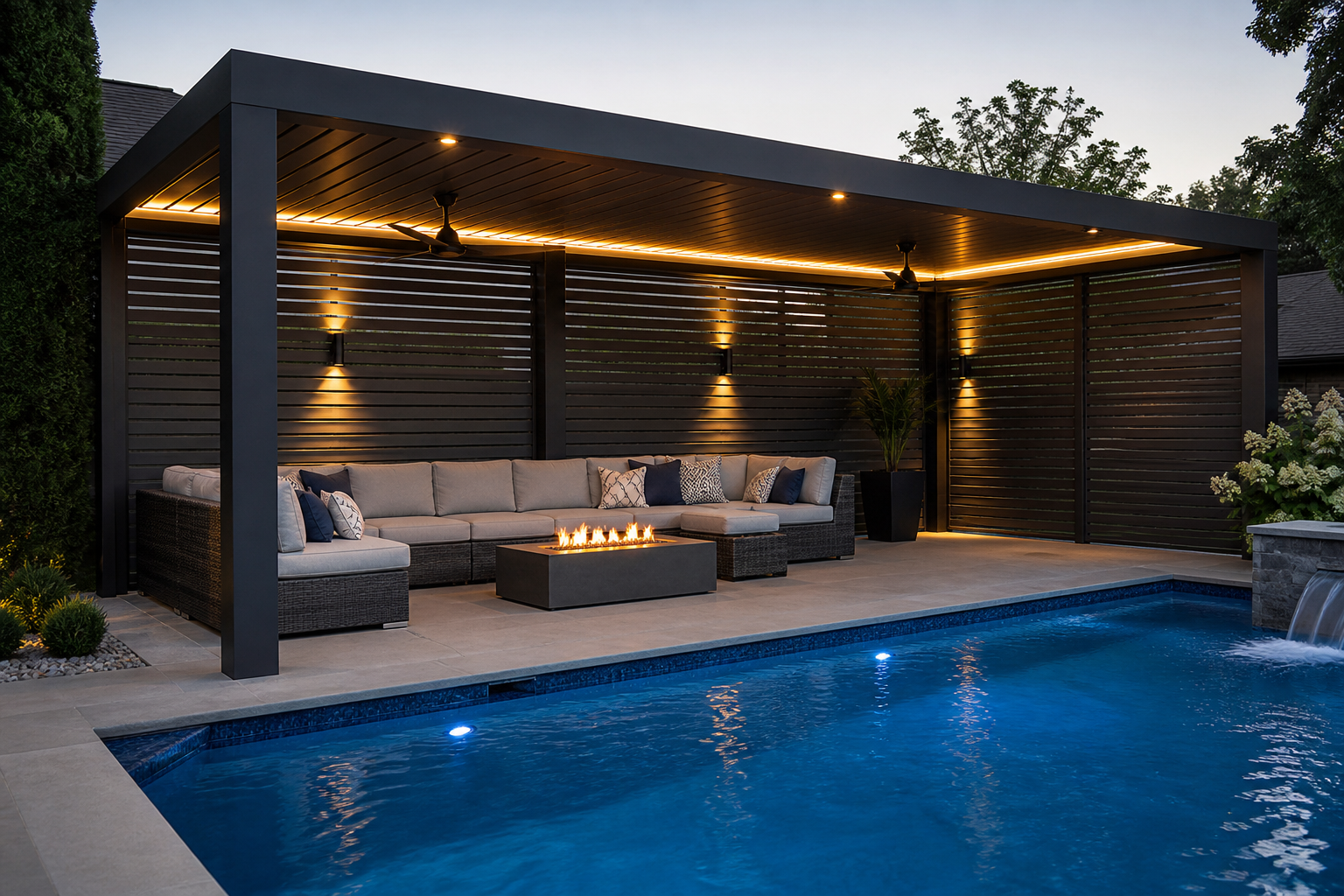 Evening outdoor room concept